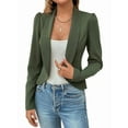 thumbnail image 2 of Blazer para Mujer, Ligero, Informal, Elegante, con Cuello Chal y Abertura Frontal. Verde XXL, 2 of 10
