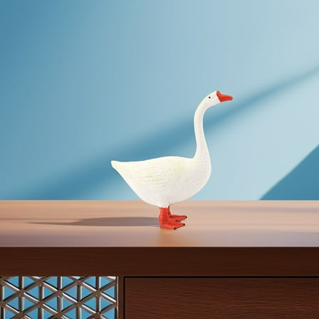 MUSEYA 2Pcs Mini Goose Figurines Plastic Goose Figurine Realistic Design for Families Home Decor