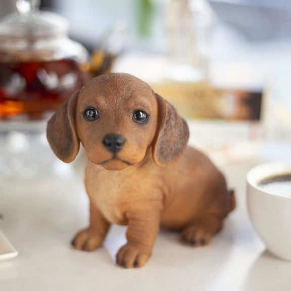 SOREAL Brown Dachshund | Handpainted Decorative Puppy Statue for Home & Garden Decor | Premium Polyresin Dog Statue | Gift for Dog Lovers | Weather-Resistant Indoor/Outdoor Decor