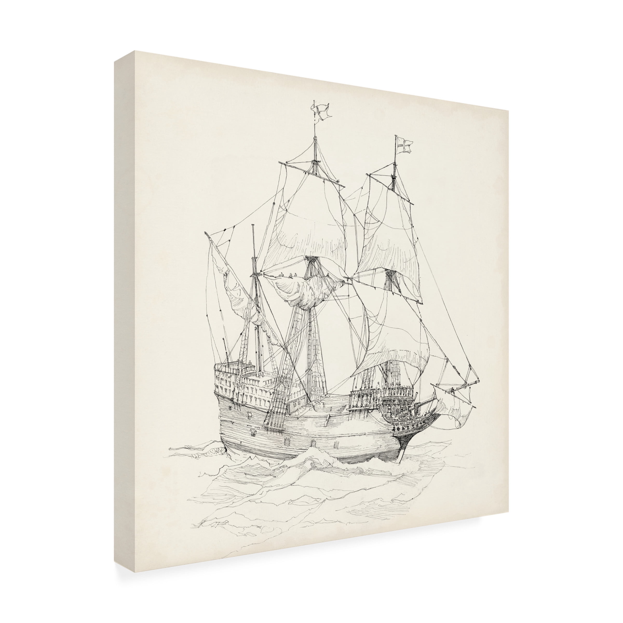 Richard Foust 'Antique Ship Sketch IV' Canvas Art