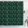 thumbnail image 1 of Floral Shower Curtain, Nocturnal Forestry Concept Wild Herbs Dandelions and Falling Leaves Victorian Motifs, Fabric Bathroom Set with Hooks, 69W X 75L Inches Long, Multicolor, by Ambesonne, 1 of 3