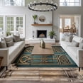 thumbnail image 3 of Turquoise Vintage Door Area Rugs 8'x10', Washable Small Throw Rugs for Living Room Patio, Countryside Barn Abstract Art Indoor Outdoor Rug Non-Slip Low Pile Carpet Runner Reversible Floor Mats, 3 of 8