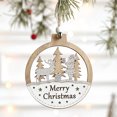 thumbnail image 2 of CuiLiyq 2 PCS Round Christmas Decorations, Wooden Creative Small Hanging Ornaments, Christmas Tree Decoration Supplies, 2 of 5