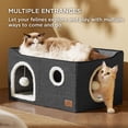 thumbnail image 2 of Cama Cat House extra ancha para gatos de interior, color gris oscuro, 2 of 8