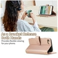 thumbnail image 6 of Stylish iPhone SE 2022/2020/ iPhone 8 7 Case Wallet with Card Slots and Zipper Pocket, Hand Wrist + Crossbody Strap RFID Blocking Girls Women Case for Apple iPhone SE 3rd 2nd Gen, Rosegold, 6 of 9
