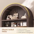 thumbnail image 4 of Itaar 73" Tall Arched Bakers Rack with Power Outlet and LED Light, Farmhouse Coffee Bar Cabinet, Kitchen Microwave Stand with Storage for Kitchen, Dining Room, Living Room, Brown, 4 of 9