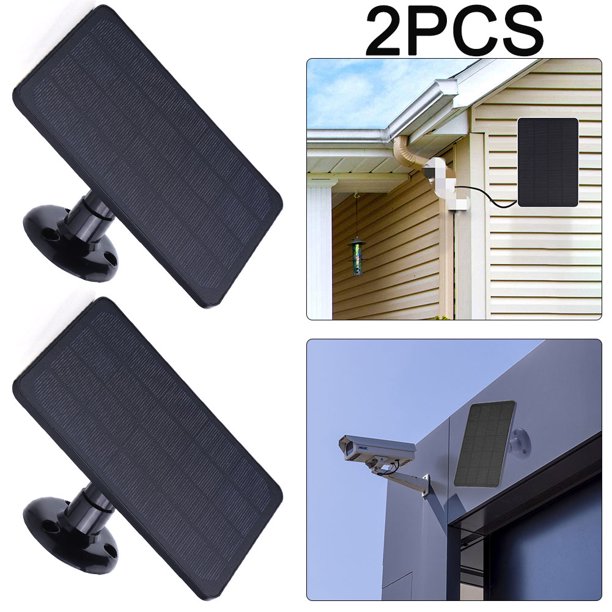 2 Uds 10W 5V Panel Solar Monocristalino Soporte Pared para Luces (puerto Tipo C)
