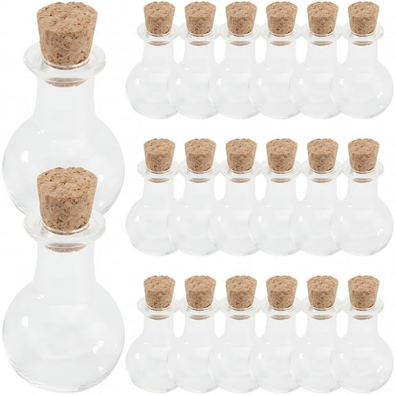 ACDANC 20Pcs Small Glass Bottle Wish Bottle with Cork Potion Bottle Glass Bottle Small Clear Bottles