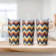 thumbnail image 2 of 20oz Geometric Texture Stainless Steel Travel Mug, Double Wall Insulated Tumbler with Handle Leak Proof Lid and Straw, 2 of 5