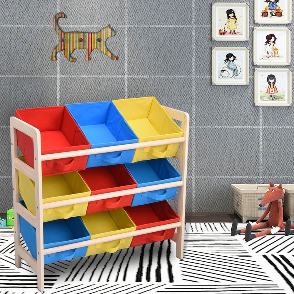 Kids Toys Organizer Removable Bins Chest Storage Boxes Childs Playroom Bedroom 