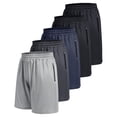 thumbnail image 1 of Shorts deportivos BOOJO, paquete de 5, para hombre, de baloncesto, con bolsillos con cierre, 1 of 5