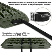 X-BULL Traction Track Traction Boards Kits Recovery Track 2PCS Sand Mud Snow Track Tire Ladder 4WD Olive 2.0 with Leashes+Stickers