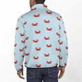 thumbnail image 3 of Happy Little Crabs Men's Stand Collar Sweater Long Sleeve Clothing Loose Fit Sports Sweater, 3 of 8