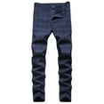thumbnail image 2 of Wavsuf Mens Pants Elastic Waist Jogger Striped Plaid Blue Pants Size M, 2 of 6