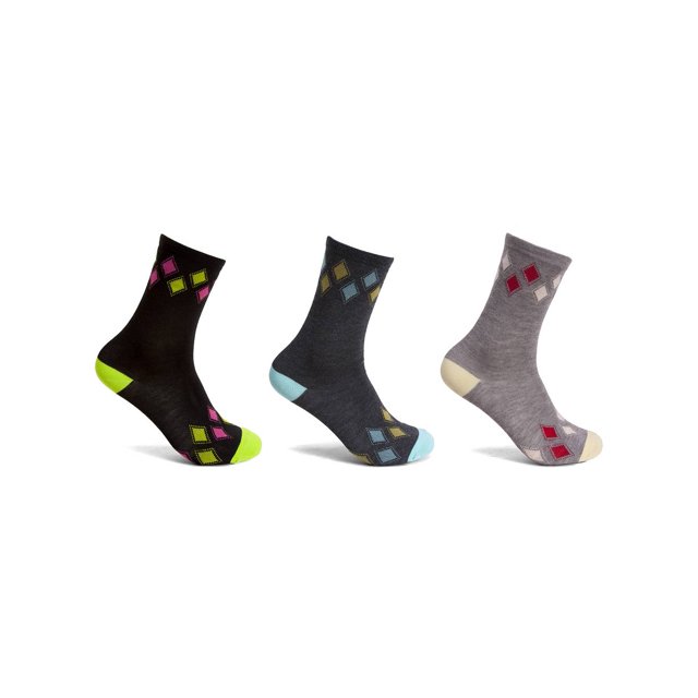 Gravity Threads Women's Chic Unique Assortment Socks 6 Pack, Argyle Dark