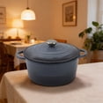 thumbnail image 6 of 20cm Enameled Dutch Oven, Heavy Duty 20cm Enameled Cast Iron Dutch Oven Pot, Multiuse Stovetop Cooker for Stewing Braising Baking Bread, Durable Pot for Home Kitchen All Stovetops, 6 of 7