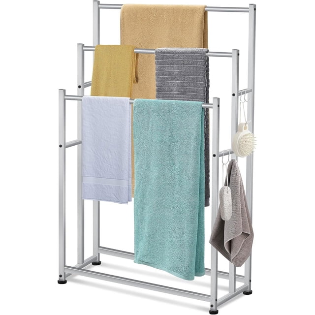 Tall Standing Towel Racks Pool Towel Rack Outdoor Oversized Floor Bath Towel Drying Valet Holder Blanket Quilt Rack Stand for Bathroom Bedroom Beach Hot Tub Gym Pool Are