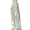 thumbnail image 2 of Baggy Sweatpants Women Valentine's Day Bow Print Trendy Relaxed Fit Athletic Pants Casual Running Trousers With Pocket Beige XXXL, 2 of 5