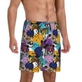 thumbnail image 2 of Kdxio Retro Panther Print Mens Sleep Shorts Bottoms Soft Comfy Pajama Wear Pants with Drawstring Pockets, 2 of 5