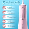 thumbnail image 2 of MySmile LP211 Portable Water Flosser Cordless for Teeth & 30pcs Mouthwash Combo, Power Water Dental Flosser Electric Picks, Rechargeable Oral Irrigator, Waterproof, 5 Modes, 8 Tips, Travel Bag, Pink, 2 of 14
