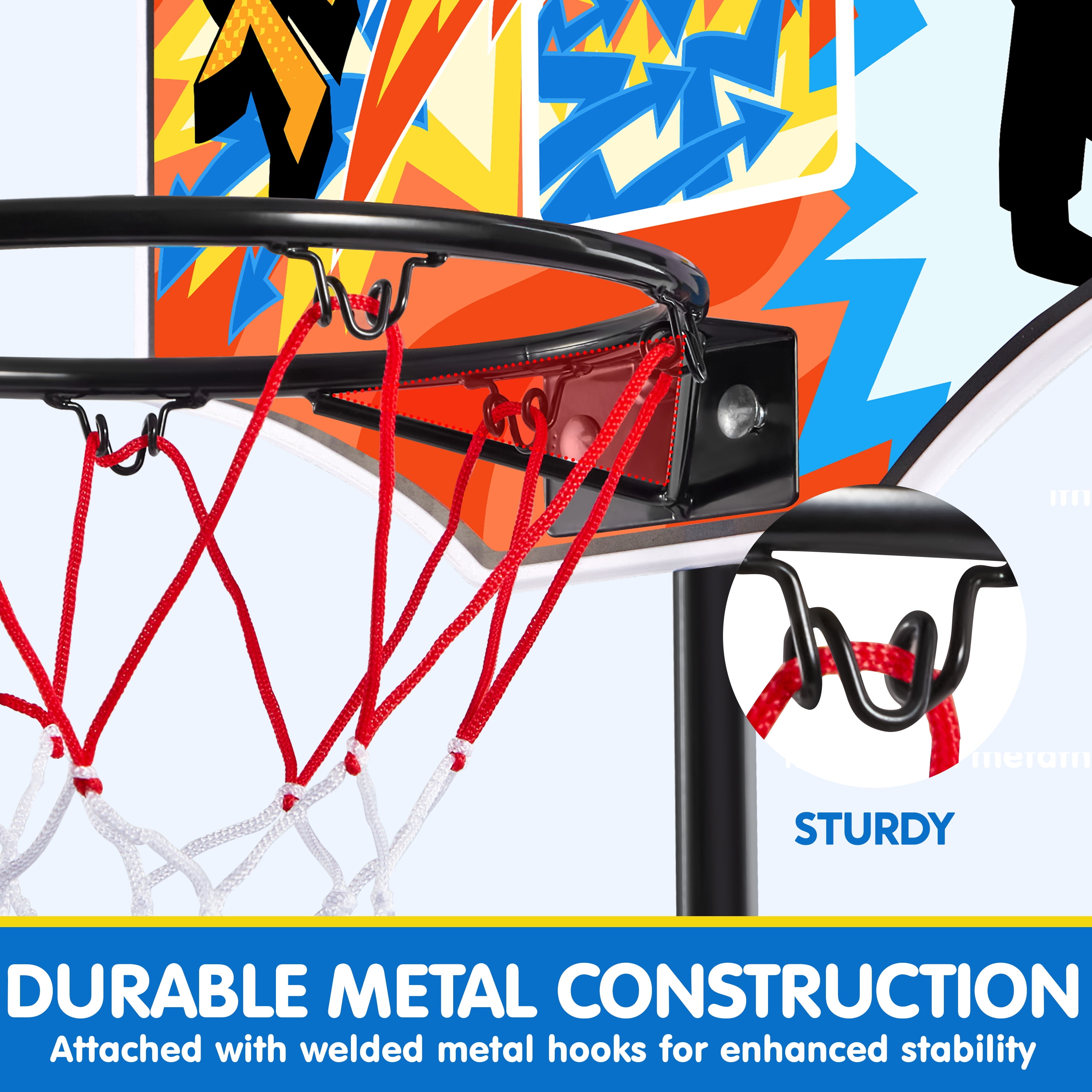 JOYFY 2.8 ft-6.2 ft Adjustable Kids Basketball Hoop with 4 Balls Toddler Baksetball Goal Toy Indoor Outdoor Basket Ball Game Set for Boys Girls Age 3 4 5 6 7 8 Gift