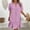 Purple, variant on Women's Solid Color V-Neck Short Sleeve Casual Summer Dress