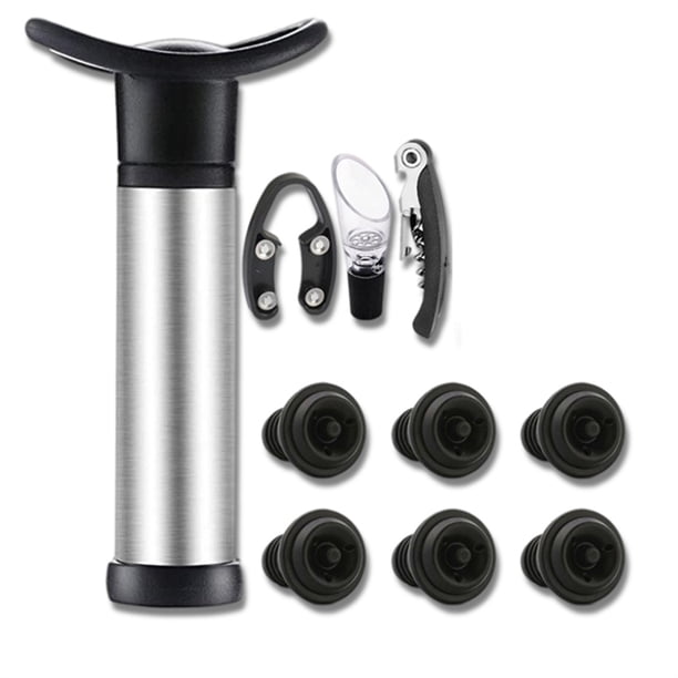 Bewildely Tapón de botella de vino espumoso al vacío bomba de acero inoxidable pequeño sellador de corcho de champán ahorrador de vino Bar nevera Barra de herramientas No.04