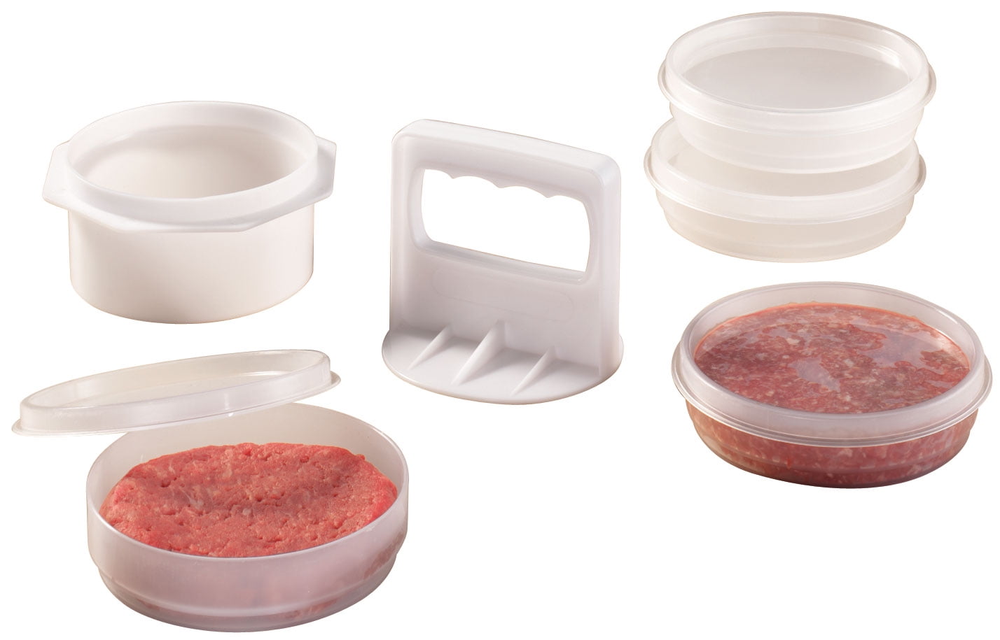 Silicone Burger Press and Freezer Storage Container 8 in 1 Burger Press NEW 