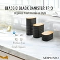 thumbnail image 2 of Mixpresso 3 Piece Black Canisters Sets For The Kitchen, Airtight Plastic Canister With Bamboo Lid, Coffee And Sugar Canister Set, Decorative Sugar Container, Kitchen Decor For Counter, 2 of 7