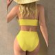 thumbnail image 4 of Conjunto de Bikini de Cintura Alta para las Mujeres Conjunto de Bikini de Corte Alto para las Mujeres Moda Deportiva de las Mujeres Traje de Color Sólido Traje de Baño de Surf Deportivo Conjunto de B, 4 of 4