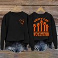 thumbnail image 3 of XVJRHAK Graphic Sweatshirts for Women Retro Prevention Awareness Unity Day Against Print Sweatshirt (Black,XXL), 3 of 4