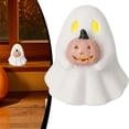 thumbnail image 2 of LED Halloween Tabletop Ornament Set | Oimcto Light-Up Pumpkin Figurines with Warm Glow for Mantel, Shelf & Tray Display - Ghost Pumpkin, 2 of 4