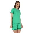 thumbnail image 4 of Inkmeso 2 Pcs Solid Sleepwear Sets For WoMen's Short Sleeve Top And Short Loungewear Set, 4 of 7