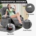 thumbnail image 4 of IdealHouse Wide Rocker Recliner Chair for Adults, Manual Oversized Recliner Chairs w/Armrest, Backrest, 2 Cup Holders, Side Pocket, Soft Lazy Boy Lounge Sofa Chair for Living Room Bedroom, Gray, 4 of 7