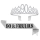 thumbnail image 1 of Banda para el pelo con corona y banda para el 90 cumpleaños para mujer, corona de cumpleaños para decoraciones de fiesta de feliz 90 cumpleaños, 1 of 5
