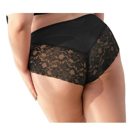 

Print A Piece Black Plus Size Panties (Women s)