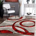 thumbnail image 1 of Glory Rugs Tapis Moderne 4x6 Cercles Rouges Clairs Géométrie Doux Sculpté à la Main Tapis de Sol Contemporain Texture Moelleuse pour Salon Salle à Manger et Chambre, 1 of 4