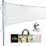 Franklin Sports Volleyball Net and Ball Set — Includes 1 Net with Stakes, 1 Volleyball, and 1 Ball Pump with Needle — Starter, Family, and Professional Set Options