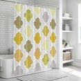 thumbnail image 6 of Yellow Orange Moroccan Shower Curtain, Waterproof Shower Curtains for Bathroom, Vintage Boho Geometric Pattern Gray Washable Fabric Bathtub Curtain Set Bath Decor with 12 Hooks 48"x72", 6 of 8
