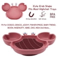 thumbnail image 5 of Plato de silicona seguro para bebés con ventosa para comer, platos de dibujos animados para niños, vajilla de entrenamiento para niños pequeños, bandeja de 3 rejillas con forma de cangrejo de dibujos, 5 of 5