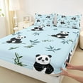 thumbnail image 3 of Castle Fairy Child Teens Black White Panda Full Size Sheets,Kawaii Animal Bed Sheets, 3 of 7