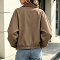 thumbnail image 5 of Byworldtasic Women’s Barn Jacket Loose Zipper Utility Coat Cinchable Hem Workwear Jacket with Pockets, 5 of 6