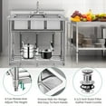 thumbnail image 5 of Dextrus Kitchen Sink Stainless Steel 3 Compartment Bowl with Shelf Underneath Freestanding Commercial Sink , for Restaurant, Laundry, Garage, Workshop Sink with Legs, Outdoor (39"x 18"x 37"), 5 of 6