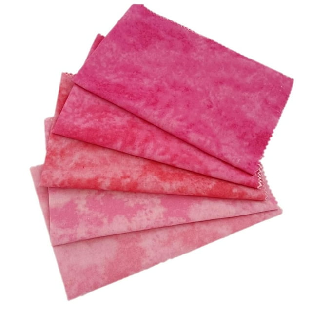 Paquete de 5 telas de algodón para acolchado de 50 x 45 cm (20 x 18 pulgadas) para scrapbooking Rosado