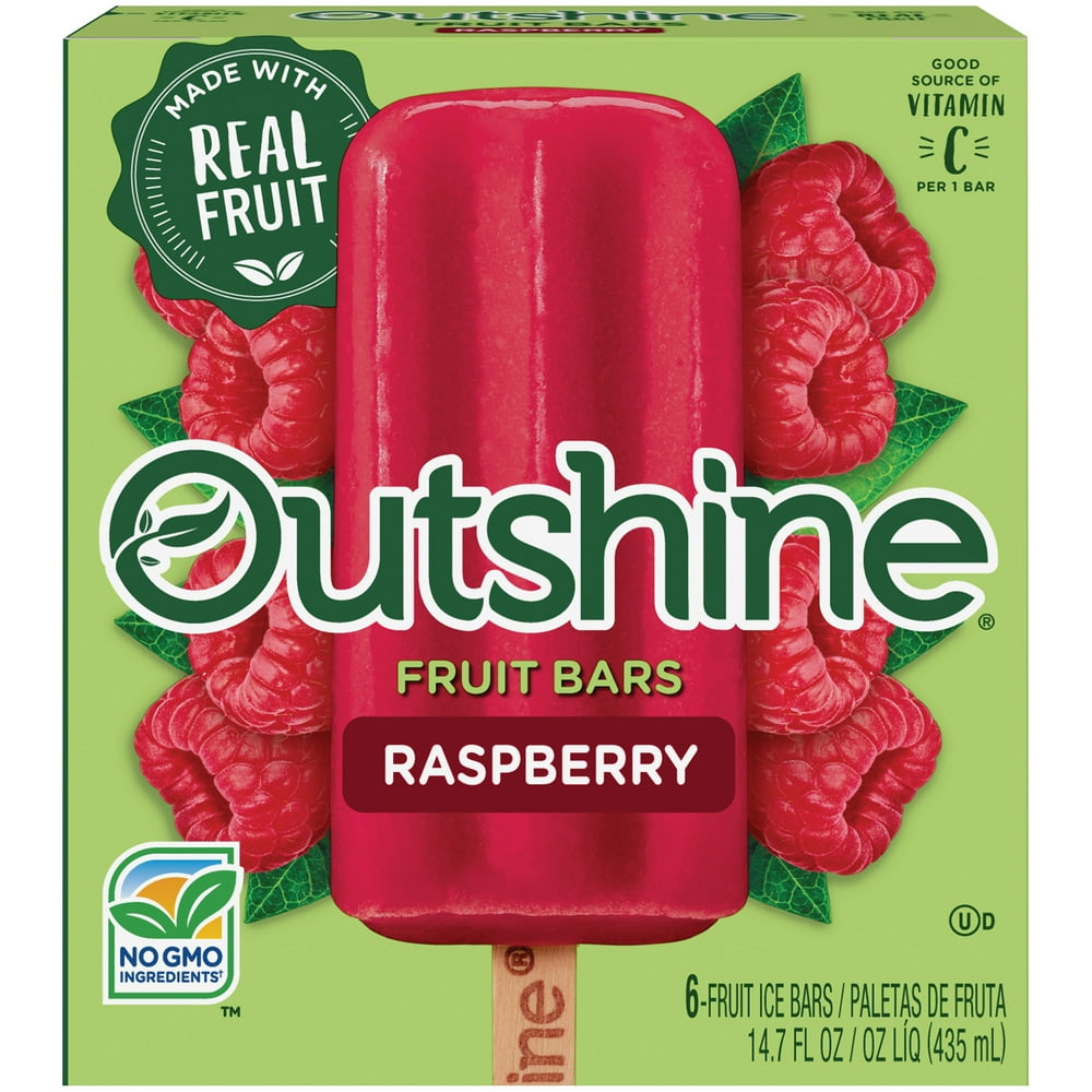 OUTSHINE Raspberry Frozen Fruit Bars, 6 Ct. Box Gluten Free Non GMO