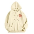 thumbnail image 4 of Rbaofujie Chandails pour Femmes Imprimé Lettre Manches Longues Automne et Hiver Mode Ample Chandail à Capuche Beige Graphique, 4 of 4