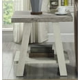 thumbnail image 5 of Xukmct Rectangle End Table with Bottom Shelf, Wood Side Table for Living Room, Office, Light Gray + Beige, 5 of 6