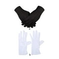 thumbnail image 3 of Sonducket Guantes de etiqueta Diseño de rayas estéreo Tela de poliéster de moda Mitones amigables con la piel Buenos accesorios para izar guantes y mitones Negro, 3 of 6