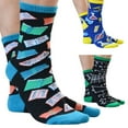 thumbnail image 4 of TINYSOME Unisex Novelty Funny Saying Cotton Crew Socks Colorful Books Science Math Pattern Letters Contrast Color Hosiery Gifts, 4 of 21