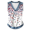 thumbnail image 5 of Women 4th of July V-neck Tank Top Summer Shirts Workout Tops for Women Going Out Tops for Women Usa Flag Patriotic Tshirt American Flag T-shirt Summer Baggy Tops White 2XL, 5 of 5